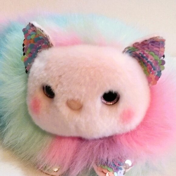 Douglas Prism Rainbow Cat Fuzzle Plush 14" Cuddle Toy - Picture 3 of 15